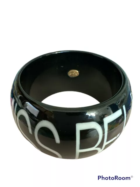 New Juicy Couture Acrylic Black Blue White Bangle Bracelet- Royal Miss Behavior 2