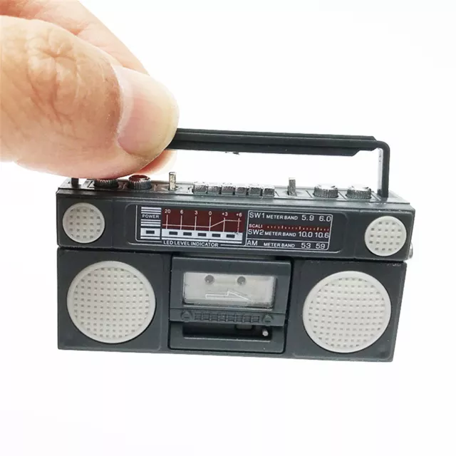 1:12 Scale Miniature Retro Tape-recorder Dollhouse Radio Toy Model Doll's House