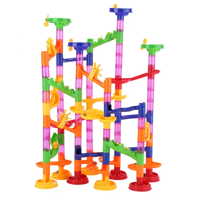DIY Construction Marble Race Run Maze Balls Track Building Blocks Baby Kid Gift