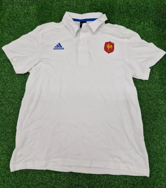 Adidas France National Team Rugby Jersey Xl White Polo