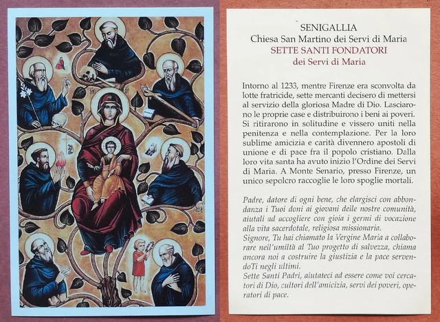 SANTINO HOLY CARD: Sette Santi Fondatori dei Servi di Maria