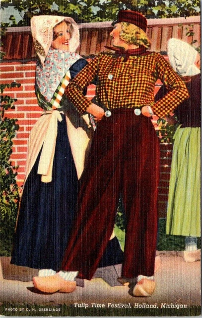 Tulip Time Festival, HOLLAND, Michigan Linen Postcard - Curt Teich