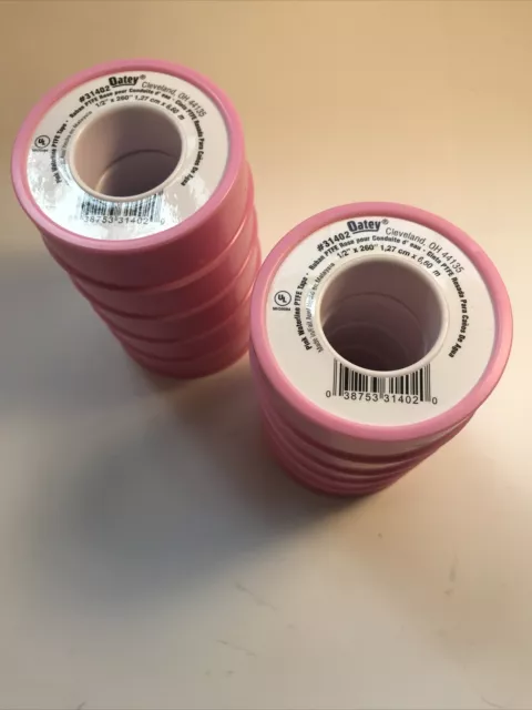 10 Pc Bulk Lot- OATEY 1/2”x260”  Pink Water Line PTFE Thread Seal Tape 31402.NEW