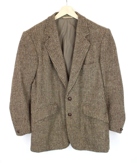 Harris Tweed Giacca Uomo (UK) 42 Monopetto Lana Foderata con Motivo