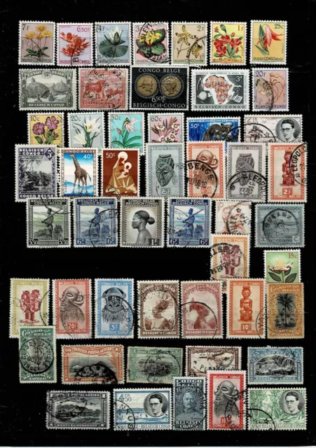 12796- Belgian Congo, Congo Belge, collection of stamps