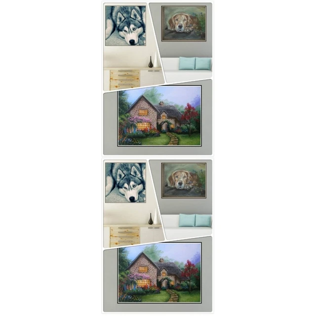 2 stücke diy 5d perlen malerei landhaus strass kreuzstich kit hause wand dekor