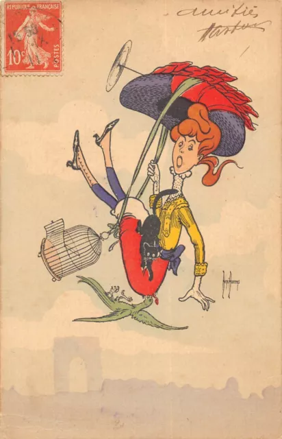 Cpa Illustrateur Art Nouveau Signe Henri Aurrens