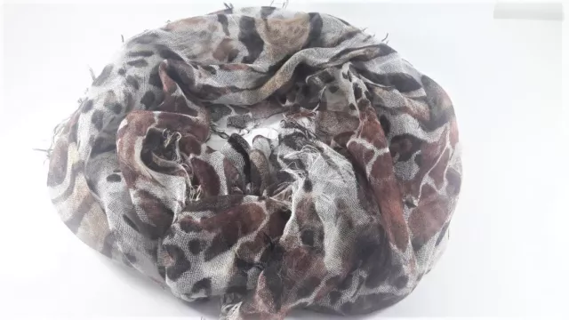 Collection XiiX Women's Animal Fringe Infinity Scarf