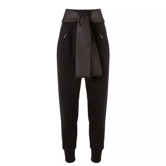 3.1 Phillip Lim Tie-Waist Black Track Jogger High Waist Pants Sz M