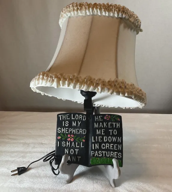 Vintage Wall Lamp Psalm 23 The Lord Is My Shepherd Cast Iron Religious