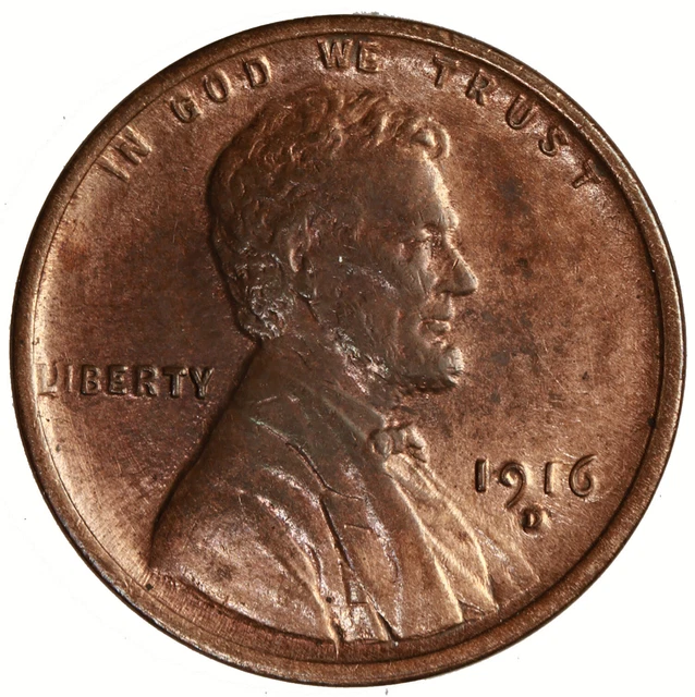 Raw 1916-D Lincoln 1C Uncertified Ungraded Denver Mint Copper Wheat Cent Coin