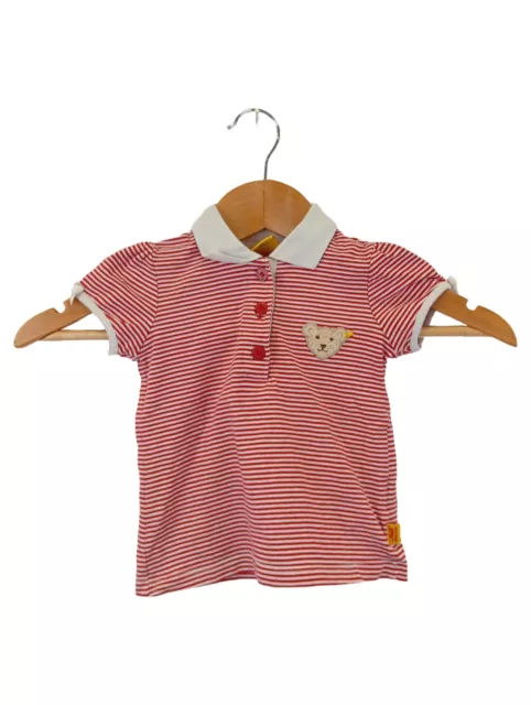 STEIFF Kinder Poloshirt Rot/Weiß Gestreift Größe 80 Top Zustand