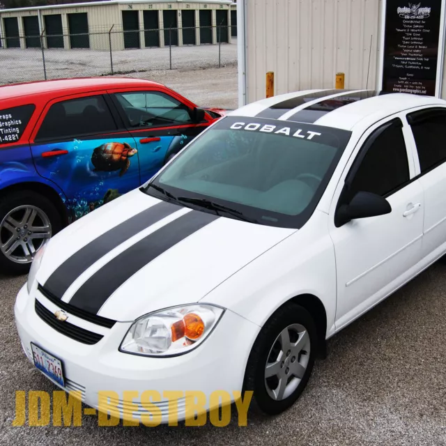 2005-2010 For Chevy Cobalt 8" Rally Racing Stripes Decal Sticker Vinyl Wrap Hood
