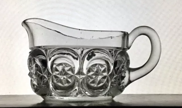 EAPG Antique Bryce Higbee "CRESCENT" Clear Glass Creamer Cream Pitcher