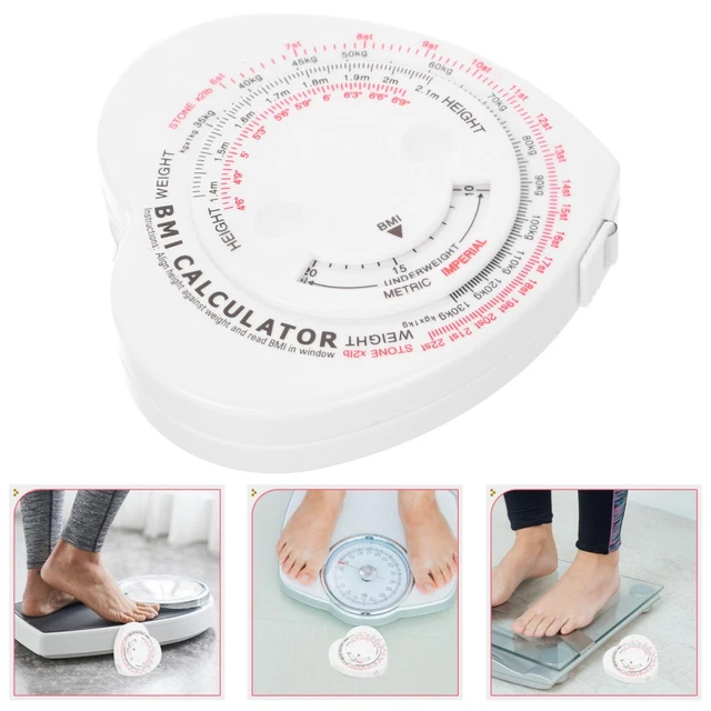Bmi Ruler Scale BMI CHART WITH Weight and Height Automatic Rolling Tape Girth Measuring ...