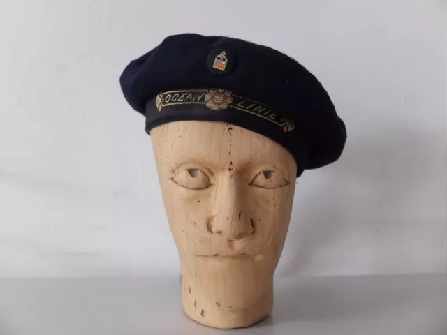 Ww2 30er Vero Vintage BUBI Ocean Linie Marino Tappo Berretto Bambini da Marinaio