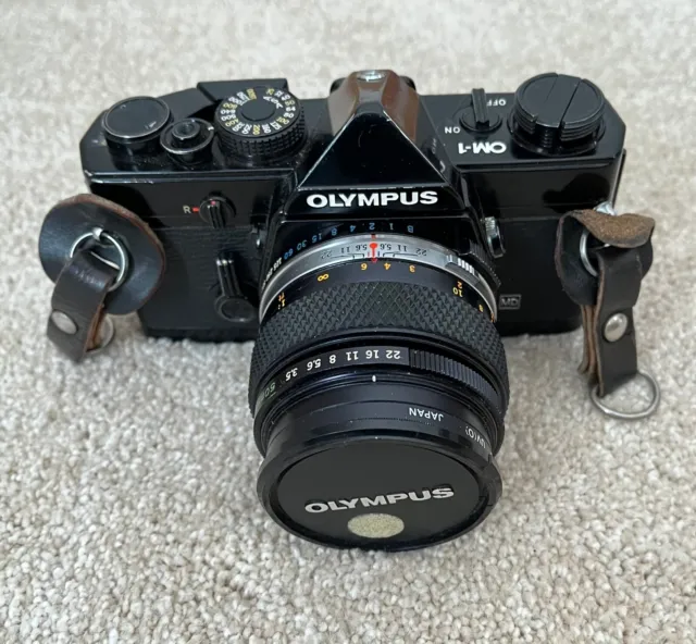Olympus OM-1 35mm SLR Film Camera Body Black w/Various Lens