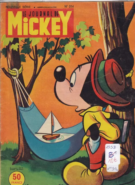 Micky Maus Le Journal de Mickey Nr. 314 Novelle Serie 1958 Disney France