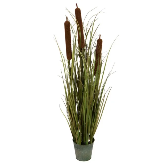 Vickerman 36" Brown Cattail Grass In Iron Pot