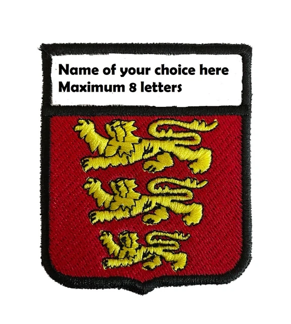 PERSONALISED (KING RICHARD I) England C.O.A Three Lions Embroidered Patch (A) &pound;6.99 - UK