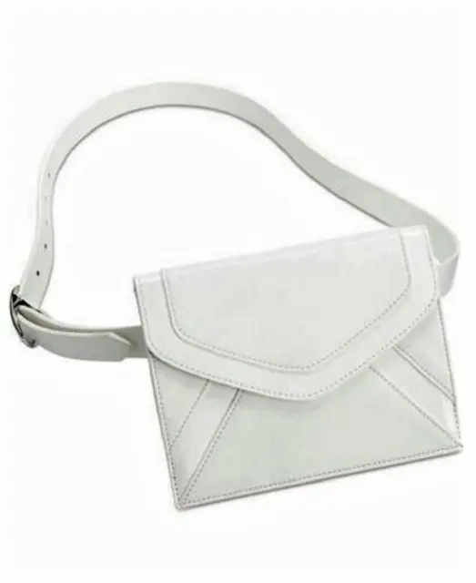 INC INTERNATIONAL CONCEPTS White Patent Leather Fanny Pack, Belt Bag, Purse SZ S