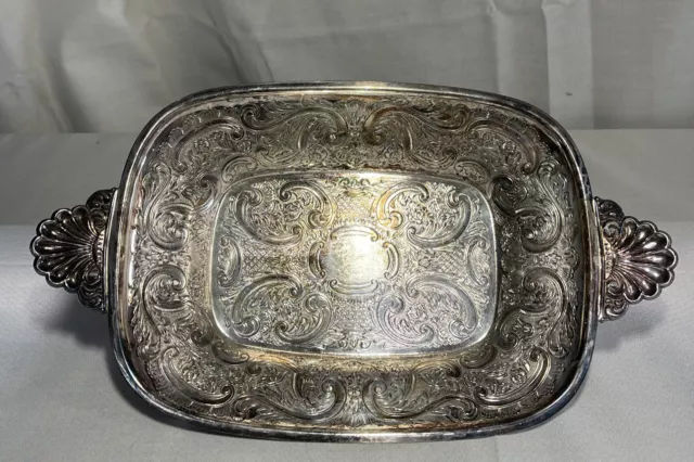 Antique Barker Ellis Silver Plated Decorative Menorah Marked Silver Serving Tray