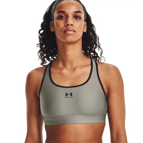Under Armour Heatgear Mid Padless Donna Fitness SPORTS Reggiseno Boschetto Verde 3