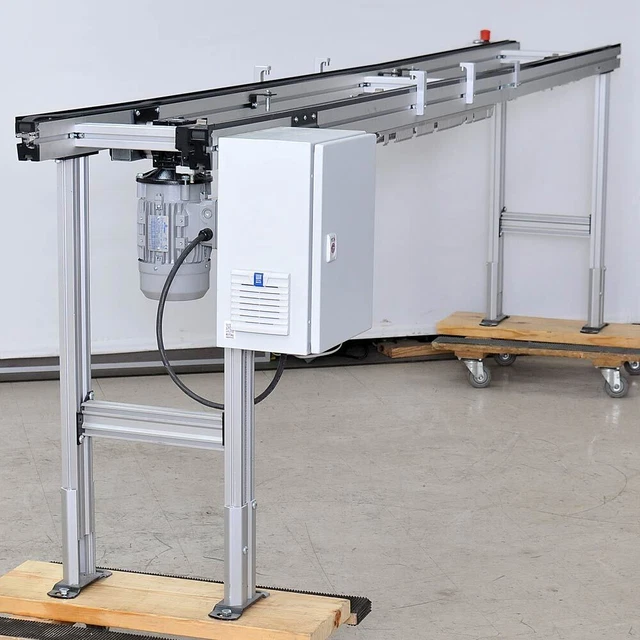 Dorner 2200 3.4m Long Anti-Static Open-Center Edge Belt Conveyor 40cm Wide .75HP