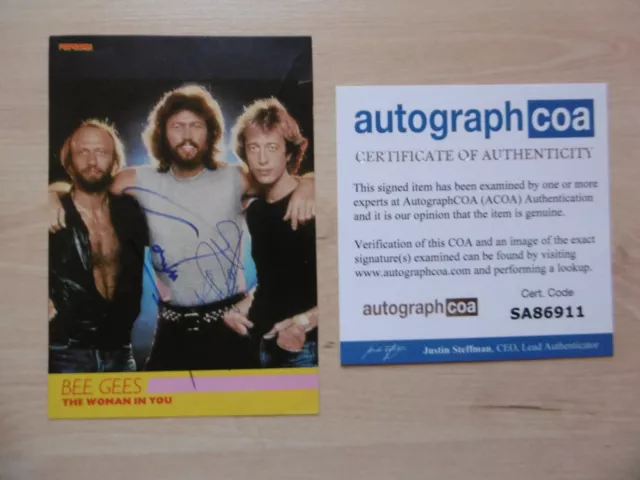 Bee Gees Original Autogramme signed 10x15 cm Popcorn-Starkarte ACOA