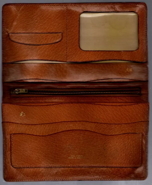 Vintage Men's Tan Pigskin Leather Wallet