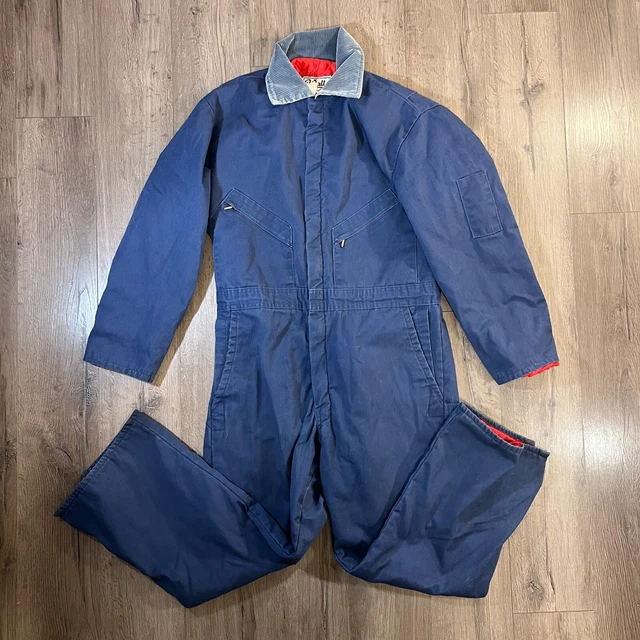 VINTAGE WALLS BLIZZARD Pruf Insulated Coveralls Mens Medium Blue