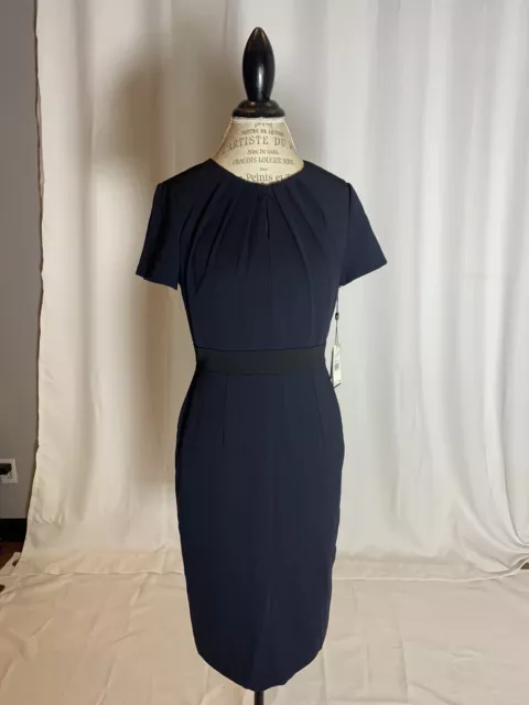 Adrianna Papell Keyhole Stretch Sheath Dress, Size-6, Color- Blue, $140