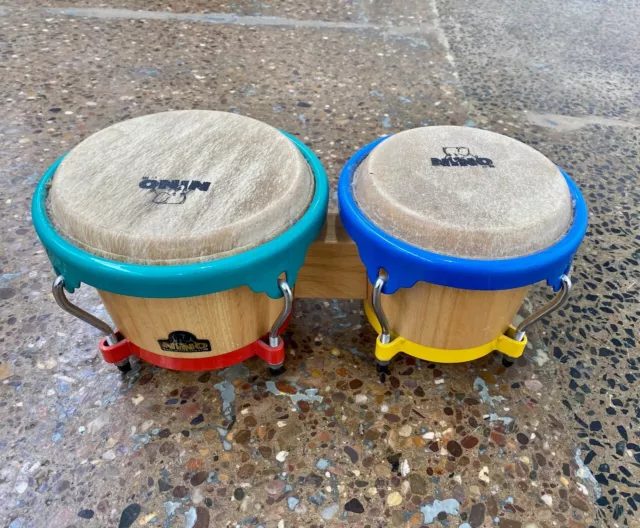 Nino Percussion NINO3NT-HK wooden bongos Harlekin hardware 2