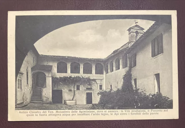 Cartolina Cascia - Monastero di S. Rita - Antico Chiostro 1948