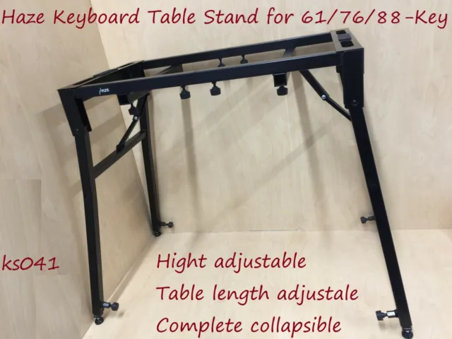 Haze Keyboard Table Stand-61-Key,76-Key,88-Key.Adjustable & Collapsible.BK.KS041