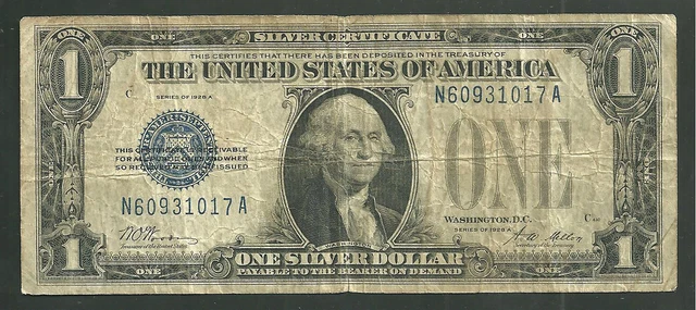 United States 1 Dollar 1928A FR 1601 US Funnyback Silver Certificate Paper Money