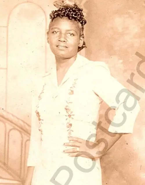 1950's RPPC Beautiful Young African American Girl Portrait In Fashionable Suit