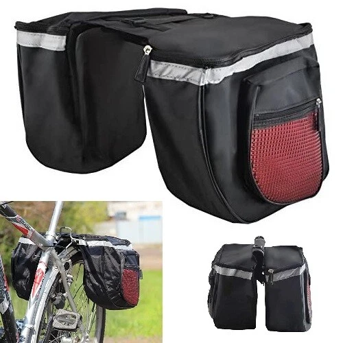 Borsa Posteriore Per Bicicletta Da 30L, Doppia Sacca Impermeabile Con Copertura Antipioggia E Strisce Riflettenti