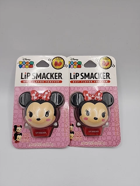 2 Lip Smacker Disney Minnie Mouse Lip Balm NEW Strawberry Lollipop Flavor