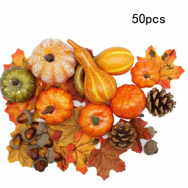 Halloween Artificial Pumpkins Maple Leaf Harvest Autumn Thanksgiving Home Decor