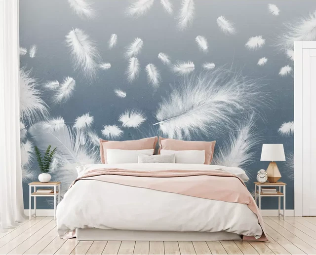 3D LINE DRAWING Leaves Wallpaper Wall Mural Removable Self-adhesive 563