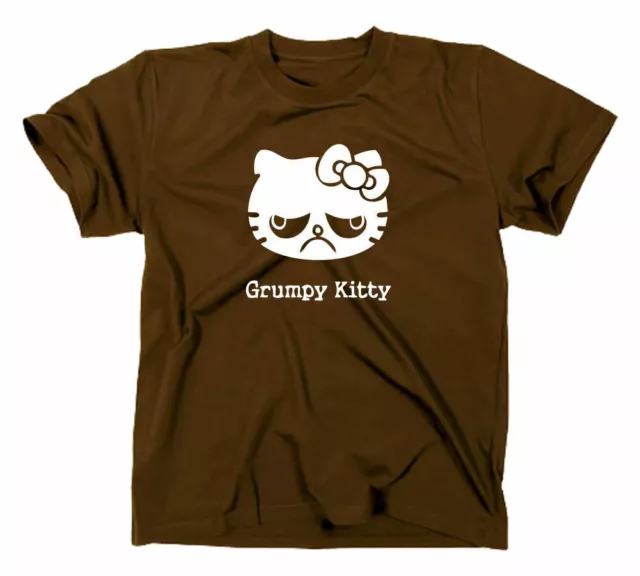 Scontroso Kitty T-Shirt Divertente Funny Gattinogattino Hello Gatto No Nope Meme