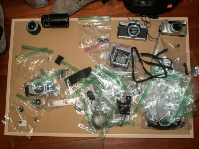 Camera Parts Lot: Bronica SQ-A Body (with crank!), Pentax, Minolta, FujiFilm p&s