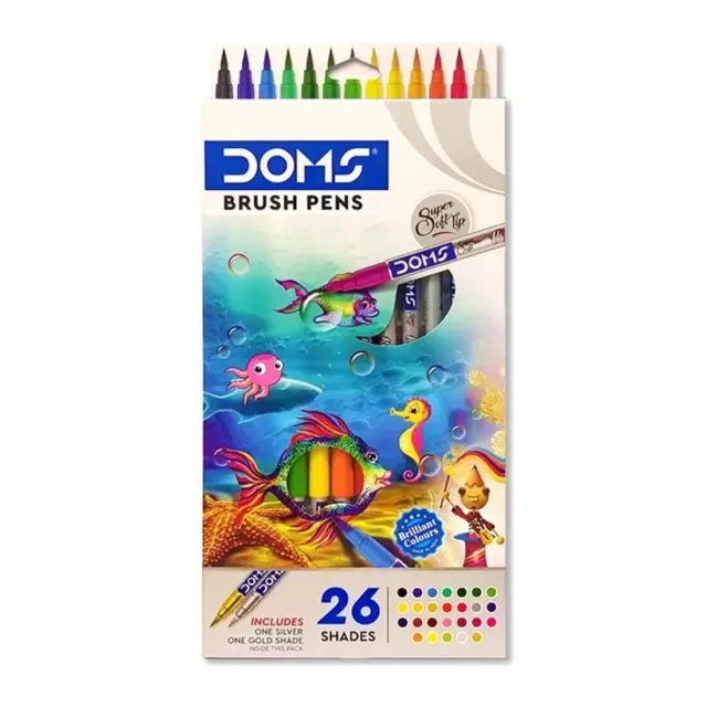 DOMS Ensemble de stylos pinceaux multicolores non toxiques, 26 nuances,...