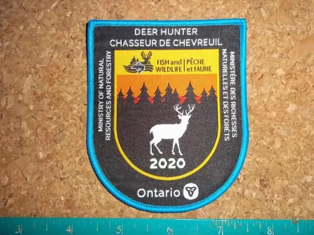 ONTARIO 2020 MNR+F DEER PATCH moose bear big game hunter hats for hides hunting