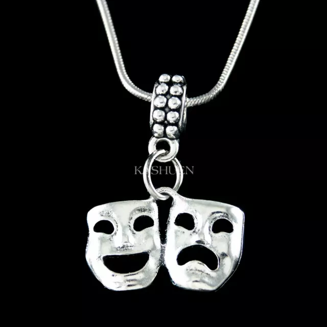Comedy Tragedy Mask Theater Play Acting Broadway Actress Actor Necklace Keychain