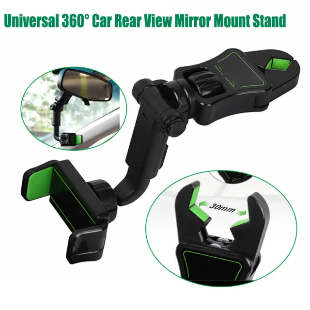 Universal 360° Car Rear View Mirror Mount Holder Stand Cradle for Cell Phone GPS