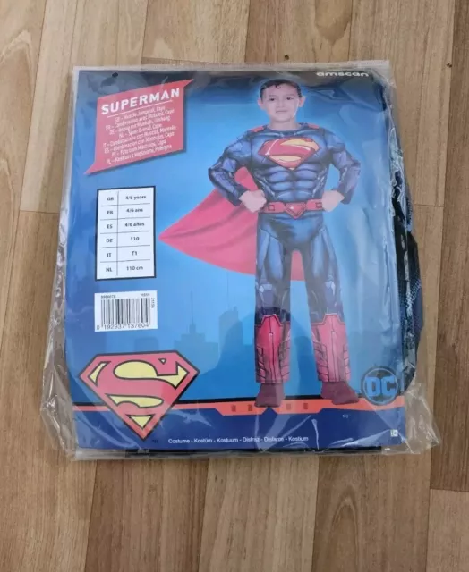 COSTUME SUPEREROE BINS bambino classico superman vestito fantasia DC 4 6 anni EUR 15 64 PicClick IT