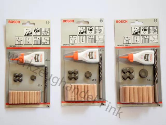 Set tasselli in legno Bosch colla per legno trapano per legno arresto profondità punte marcatura manico ponal