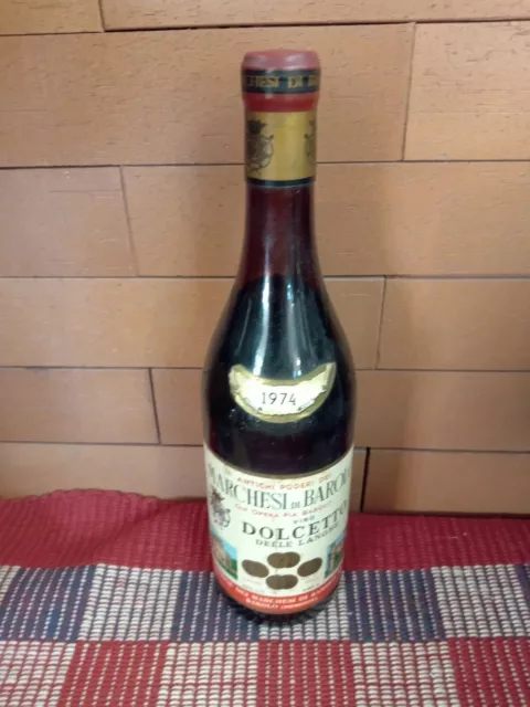 Antica Bottiglia Di Vino Dolcetto Delle Langhe  Marchesi Del Barolo Anno 1974